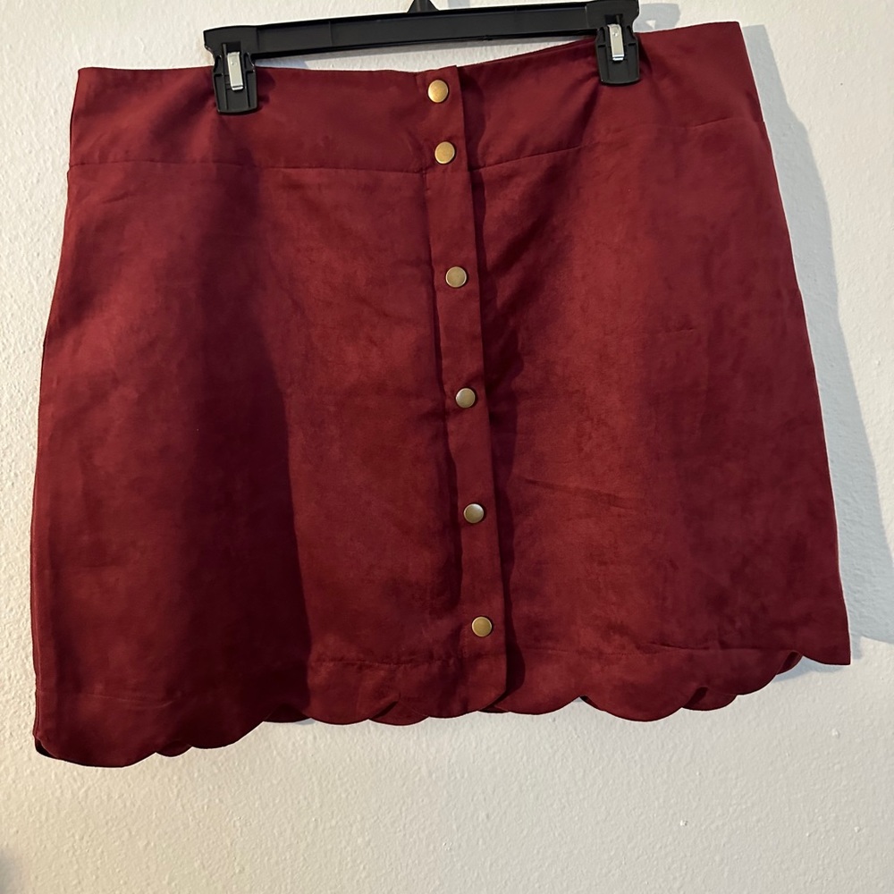 Faux suede skirt